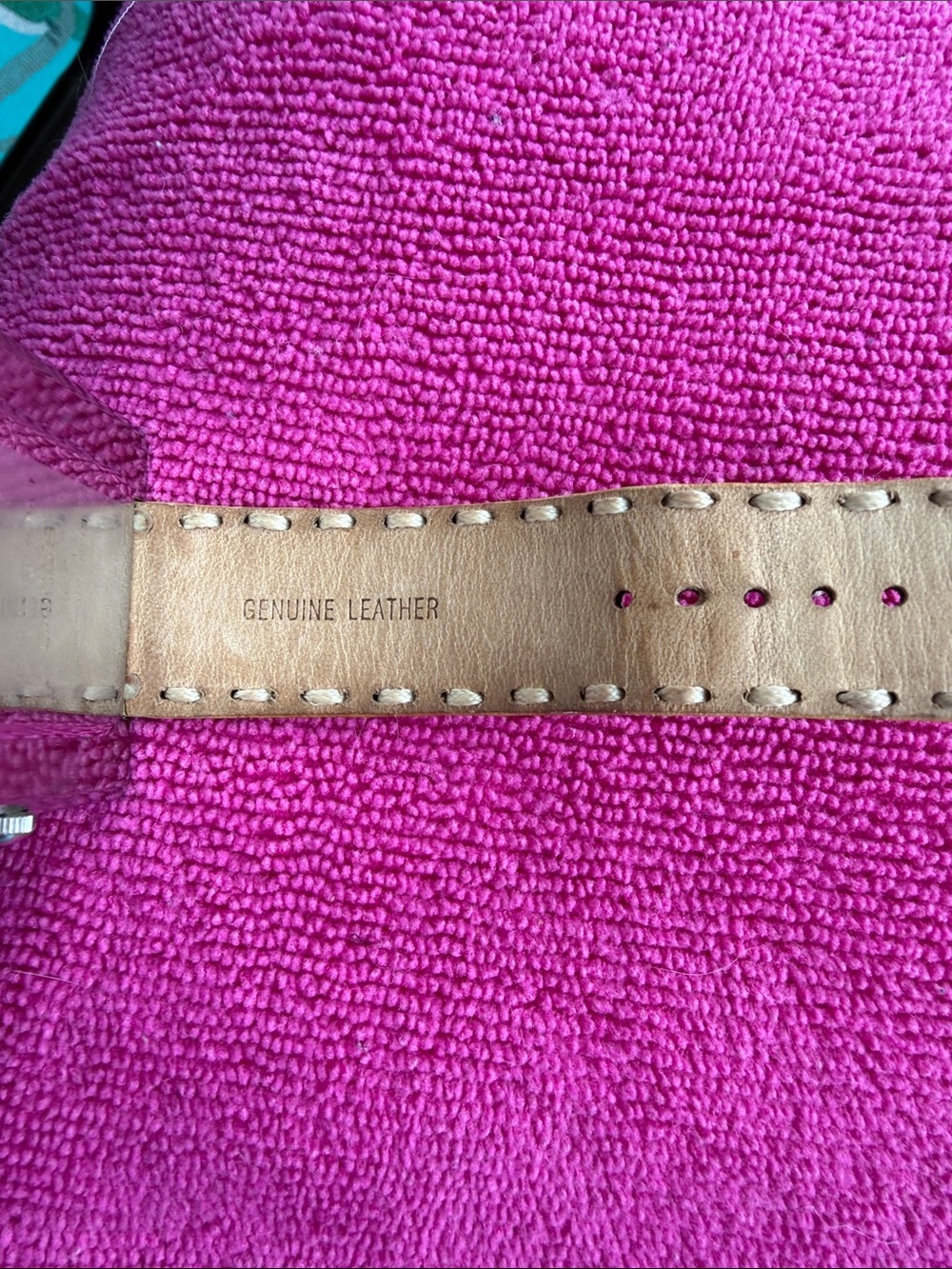 Chico's Square Face Watch with Tan Leather Strap and Blue Hands - Picture 7 of 7